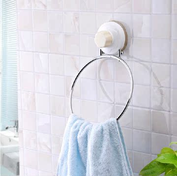 双庆强力不锈钢吸盘毛巾架浴室厨房毛巾杆卫生间挂件挂钩免打孔