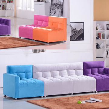 美思 七彩沙发 客厅现代简约沙发时尚糖果色可拆洗布艺沙发小户型