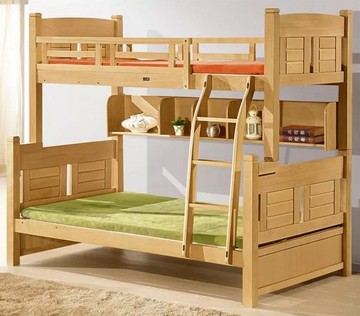 儿童实木床 榉木子母床双层床上下铺成人高低床包物流