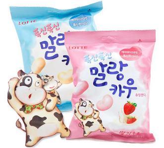 韩国专柜代购LOTTE乐天牛奶软糖可以烤着吃的奶糖158g 好吃不粘牙