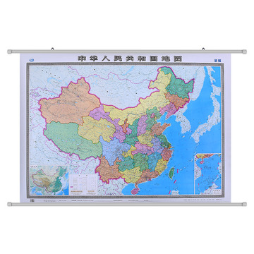【全新升级版】中国地图挂图2016年新版1.5米x1.1办公 商务 教室书房专用 双面覆膜防水 整张无拼接 中国地图挂图超大 办公室地图