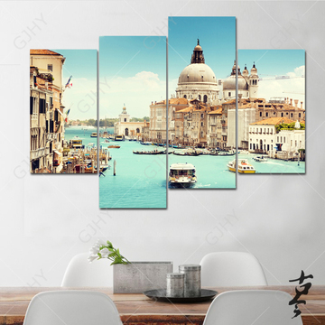北欧风格装饰画欧式客厅挂画城市地中海风格壁画威尼斯风景无框画