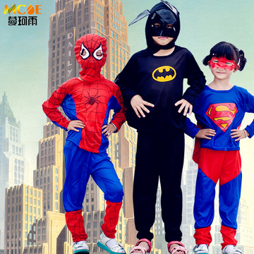 万圣节蝙蝠侠蜘蛛侠演出服儿童角色装扮服装男女童超人衣服套装