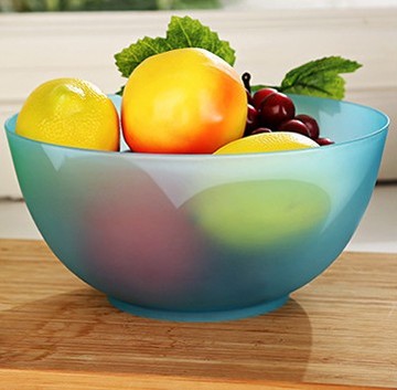 环保塑料蔬菜水果沙拉碗 厨房实用搅拌碗 洗菜盆 多彩厨房水果碗