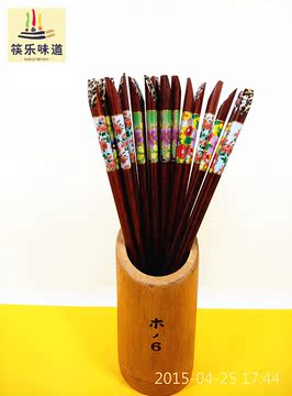 筷乐味道 天然烤漆无蜡铁木筷子 实木筷子 10双包邮 指甲筷子