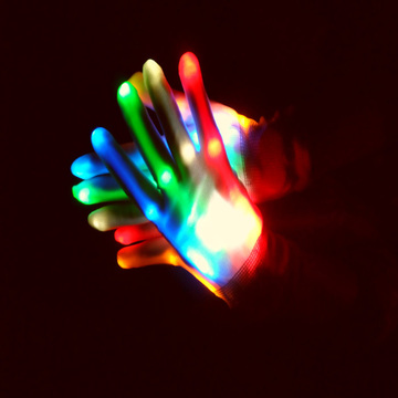 LED发光手套 表演 街舞手套 发光手套 舞台 彩虹 LED发光手套酒吧