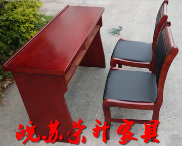 厂家直销油漆木皮实木会议桌椅1.2米双人三人位条形桌培训长条桌