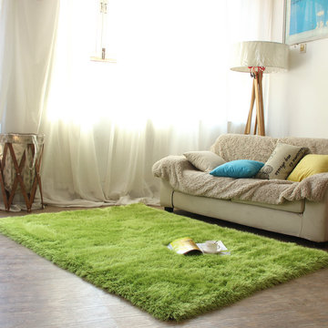 新品推荐  客厅卧室茶几现代简约地毯 长毛满铺地毯可定制