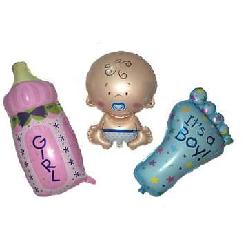 宝宝周岁100天儿童生日派对用品装饰布置铝膜卡通气球脚丫奶瓶