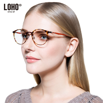 LOHO成品近视眼镜 女 碳纤维超轻复古眼镜框 近视镜眼镜架WT7507