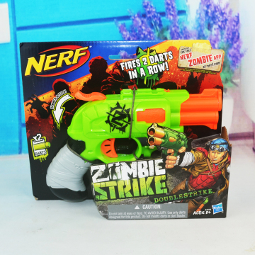 正版 HASBRO NERF ZOMBIE STRIKE僵尸系列二炮软子弹玩具枪发射器