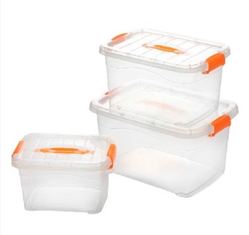 超厚手提有盖塑料玩具整理箱 透明塑料收纳箱储物箱食品收纳盒