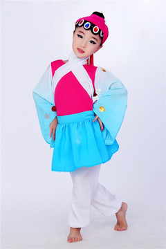 新款儿童戏曲表演服装花木兰演出服幼儿舞蹈服装女童京剧表演服装