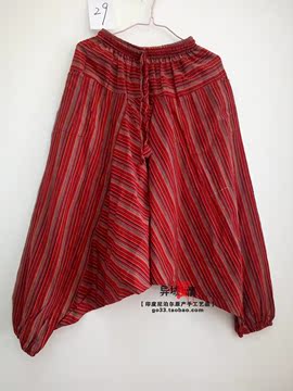 尼泊尔大裆裤短腰女休闲裤进口印度男女同款民族特色夏薄彩