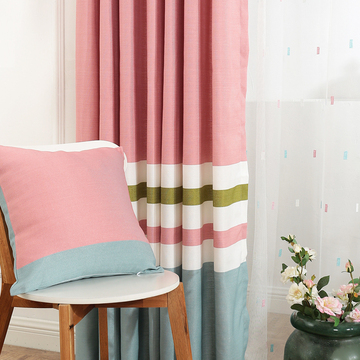 润织小清新条纹地中海窗帘定制色织窗帘卧室客厅窗帘成品现代简约