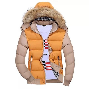 2015冬季新款韩版连帽羽绒服男修身加厚青年短款时尚流行外套男潮