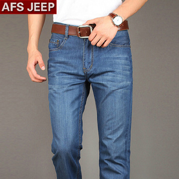 AFS JEEP夏季新款微弹超薄款牛仔裤男 薄款牛仔长裤柔软舒适面料