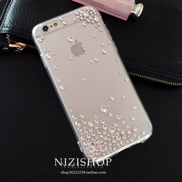 水钻iphone6 plus手机壳镶钻苹果6 施华款软硅胶全保护手机壳