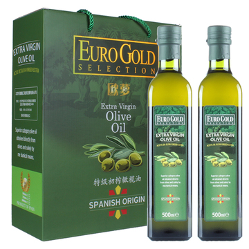 欧萝西班牙原瓶进口特级初榨橄榄油500mlx2瓶礼盒食用送礼团购