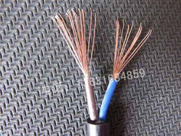 多股电线电缆线护套软线2芯0.2平方信号控制线 RVV2*0.2mm 纯铜
