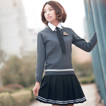 英伦学生小时代升级版校服班服学生制服日韩水手服女衬衫毛衣套装