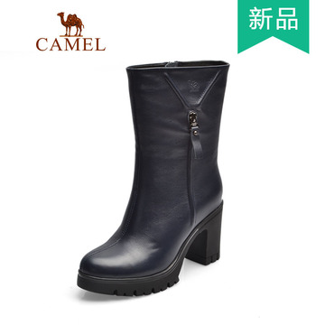Camel/骆驼女鞋2015冬季新款女靴优雅宴会保暖加绒棉靴A153058221