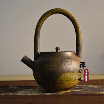 景德镇全手工煮茶壶粗陶壶电陶炉专用烧水壶提梁陶瓷泡茶壶煮茶器