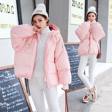 冬季新款时尚外套韩版甜美学生棉衣女短款小清新羽绒棉服面包服潮