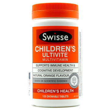 澳洲代购直邮 Swisse儿童复合维生素+矿物质咀嚼片120片 香橙味