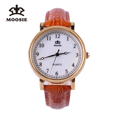 慕兹(MOOSIE)手表女士表系列时尚石英女表防水齿轮表盘红色表带
