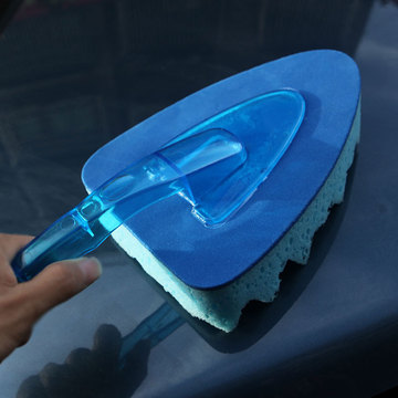 特价保平安星舰三角海绵刷蓝色波浪洗车擦车高密度美容养护用品