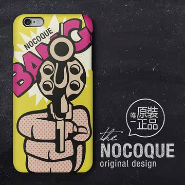 潮牌欧美创意iphone6plus手机壳苹果6保护壳5s磨砂情侣个性波普枪