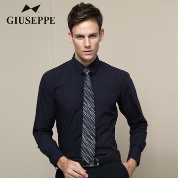 Giuseppe/乔治白2015秋季新款男士长袖衬衫 纯棉时尚男装衬衣
