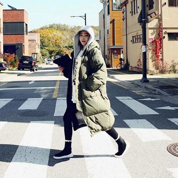 2015新款韩国代购匹诺曹朴信惠同款长款羽绒服女宽松学生外套大衣