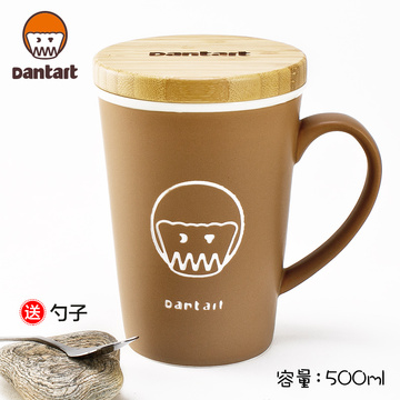 Dantart马克杯大容量陶瓷水杯办公室情侣带盖勺欧式简约可爱杯子