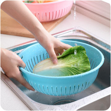多功能彩色镂空洗菜篮厨房用品A478塑料菜盆水果清洗收纳沥水篮