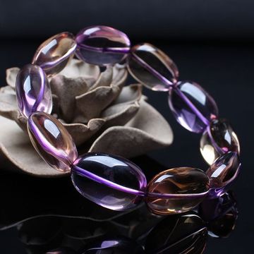 纯天然水晶手链紫黄晶水晶手链随形打磨晶体通透 招财旺事业