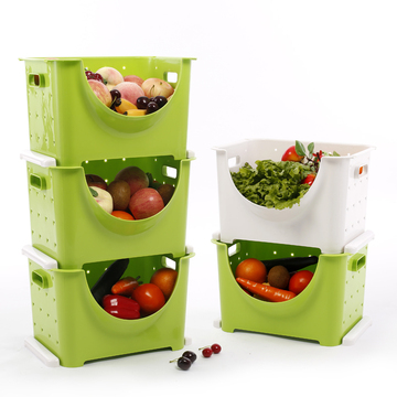 大号厨房储物收纳箱水果筐蔬菜收纳架塑料杂物置物架组合装特价