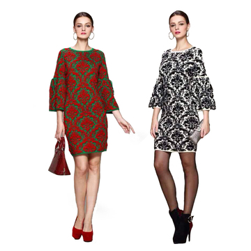2015秋季新款女装 欧美时尚气质羊毛修身连衣裙羊毛连衣裙女毛衣