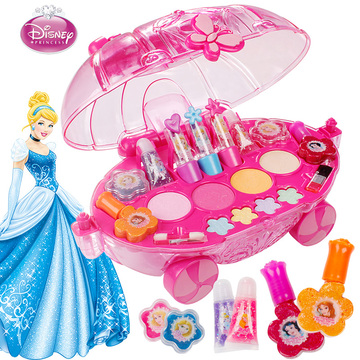 包邮儿童芭比娃娃 迪士尼化妆品套装 水溶彩妆玩具公主化妆车