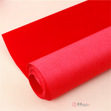 中国特色工艺品手工剪纸材料大红植绒纸植绒布手工剪纸新款促销中
