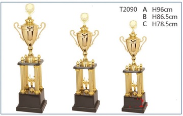 金属奖杯 团队 四柱大奖杯 足球篮球特大号运动会团体比赛冠军1米