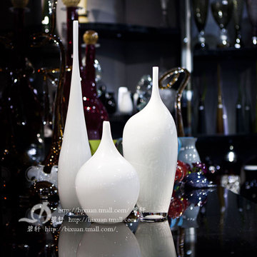 欧式时尚简约玻璃花瓶北欧抽象艺术创意礼物插花客厅摆件
