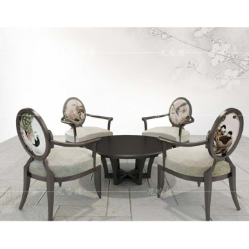 新中式餐桌椅组合 新古典欧式餐厅家具 后现代样板房餐桌餐椅