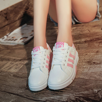 秋季韩版帆布鞋女小白鞋 系带低帮平底学生运动鞋单鞋乐福鞋女