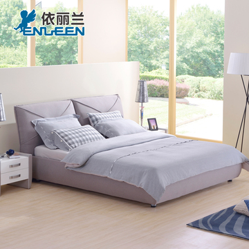 家具布艺床简约可拆洗布床软床1.5 1.8米双人F6036气动储物卧室床