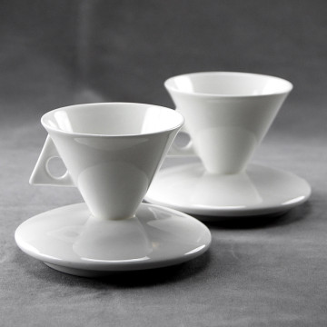 唐山骨瓷咖啡杯碟尖锋时刻纯白胎咖啡杯瓷杯创意咖啡具浓缩杯配碟