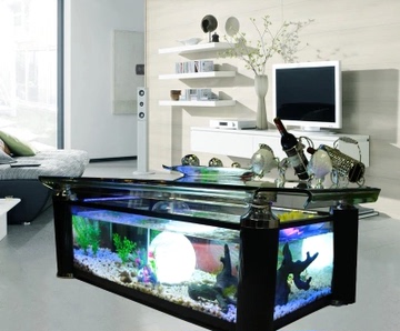 茶几鱼缸1.3米1.5米鱼缸长方形玻璃金鱼缸中型茶几鱼缸乌龟鱼缸