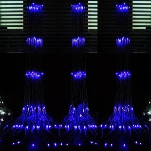 节日圣诞彩灯闪灯led流水灯520头3米*2米蓝光压倒式特价销售