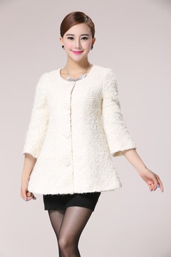2015春季新款韩版时尚中长款花朵外套春秋薄外套女七分袖外衣大码